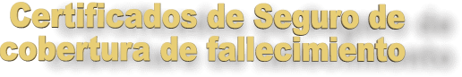 Certificado de Seguros de cobertura de fallecimiento